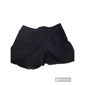 J. Crew Women's Shorts Navy Eyelet 32" Waist Scallop Hem